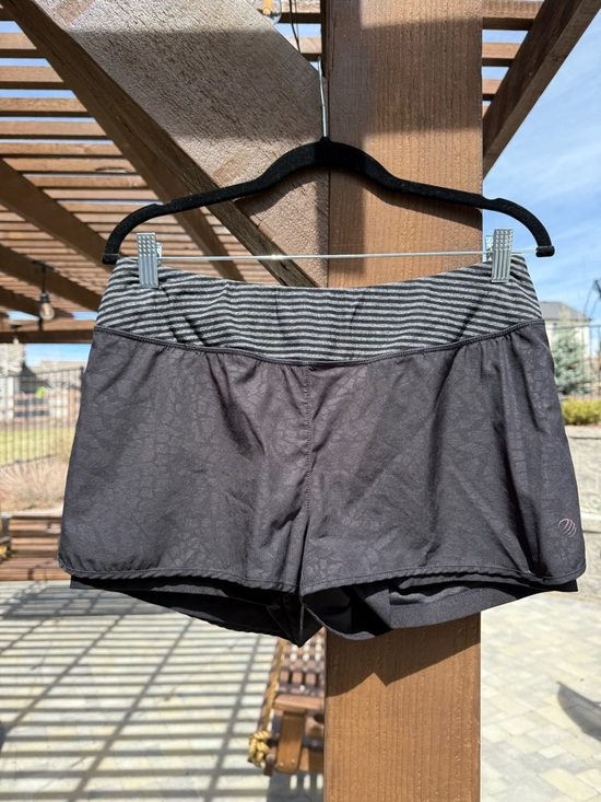 MPG Pants - MPG Black Athletic Shorts with Striped Waistband